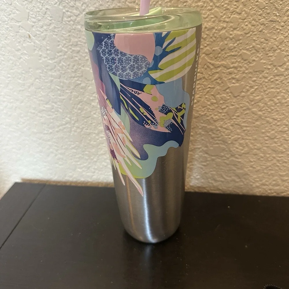 Starbucks Summer 2024 Canna Lily Butterfly‎ Silver SS Venti Hot/Cold Tumbler